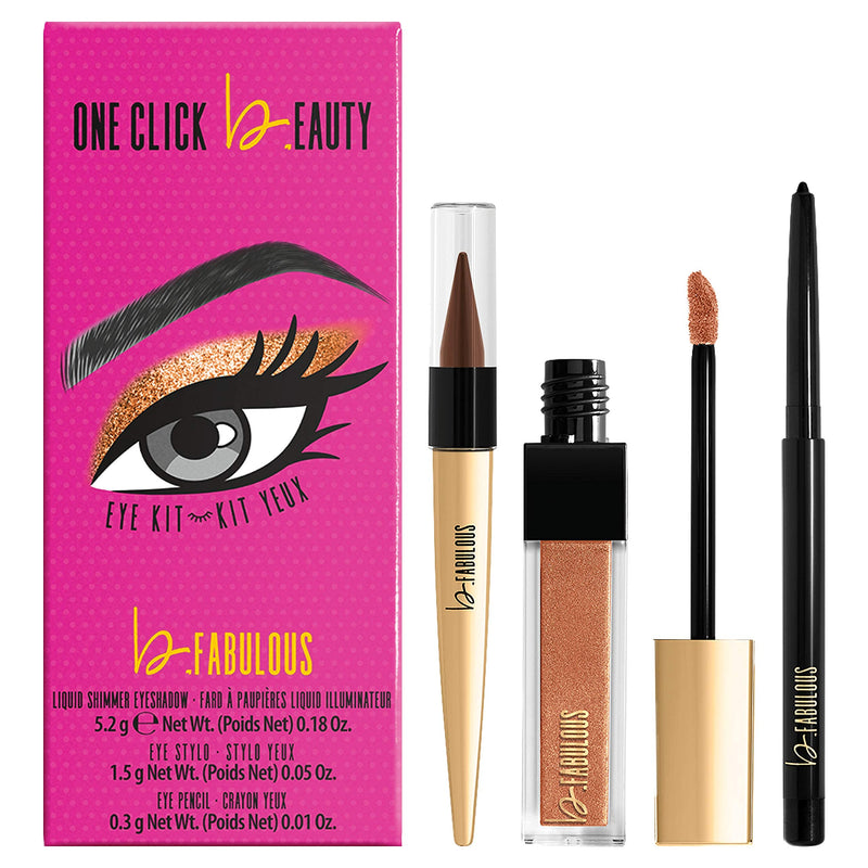 One Click Beauty b.Fabulous 3-Piece Eye Kit, Longwear Makeup, The Warm Nudes - BeesActive Australia