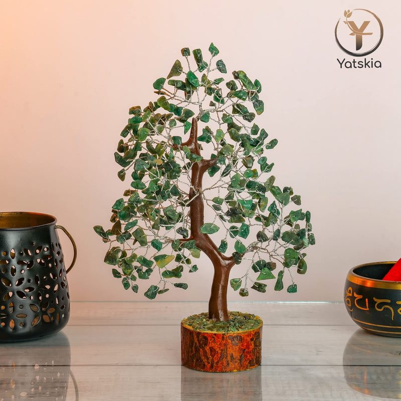 YATSKIA Green Aventurine - Crystal Tree, Gemstone Tree, Chakra Tree of Life, Balancing Tree, Healing Crystal, Crystal and Stone Decor, Fungshui Decorations, Positive Energy Gifts for Women Green Aventurine Silver Wire - BeesActive Australia
