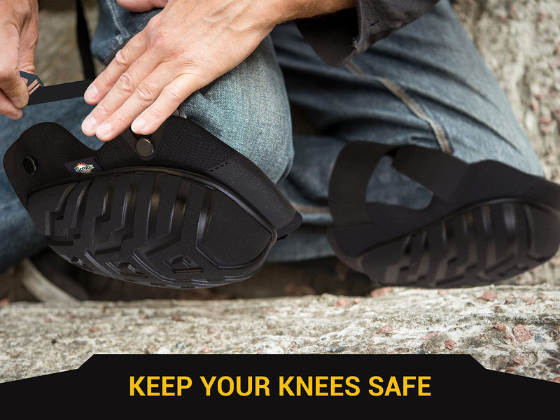 Knee Pads for Work - Universal Fit for Men and Women - Professional Poly-Shield Knee Pads With Gel-Padded Cushion - Construction Knee Protector With Adjustable Buckle Closure & Non-Slip Straps - BeesActive Australia