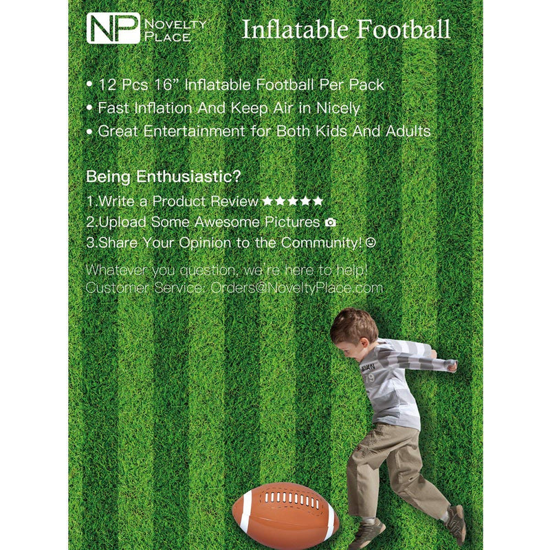 [AUSTRALIA] - Novelty Place Giant Inflatable Football Set for Kids & Adults, 16 Inches (Pack of 12) 