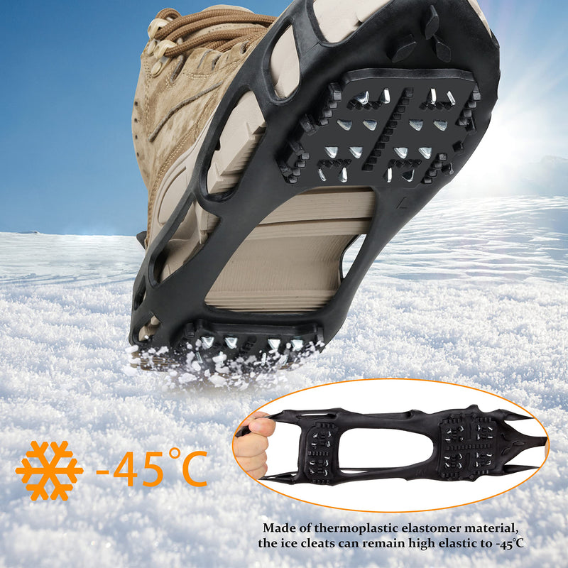 JOGFFDE Ice Cleats for Shoes and Boots - Snow Walk Traction Cleats Crampons 24 Spikes Anti Slip Crampons for Women Men Walking on Snow and Ice Small(3.5-5/Men 5.5-7/Women) - BeesActive Australia