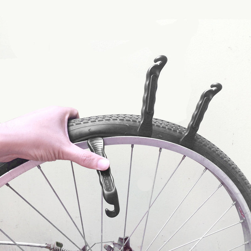 FunFitness Bike Tire Lever - Premium Hardened Plastic Levers to Repair Bicycle Tube - Must Have Tool Kit for Road Bicyclist - Set of 3 Black - BeesActive Australia