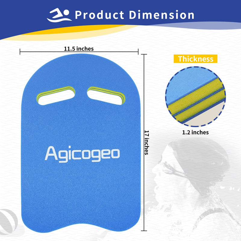 Agicogeo Swimming Training Kickboard for Adults, High Buoyancy Swim Kickboard for Kids, Swimming Class Pool Aids Float Equipment Blue - BeesActive Australia