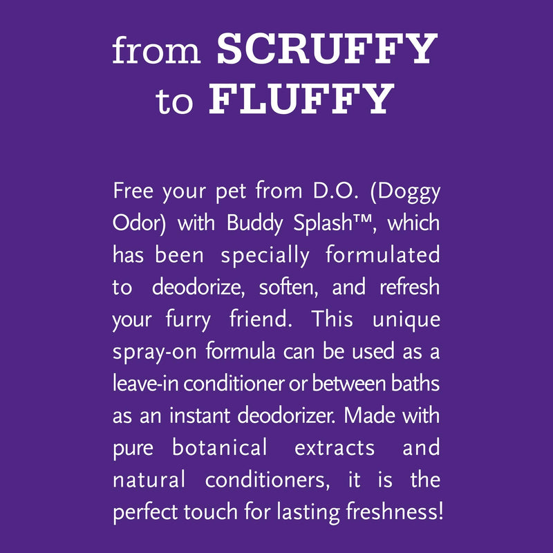 Buddy Splash Dog Deodorizer & Dog Conditioner, Easy Spray-On Formula for Grooming Lavender & Mint 16 Fl Oz - BeesActive Australia