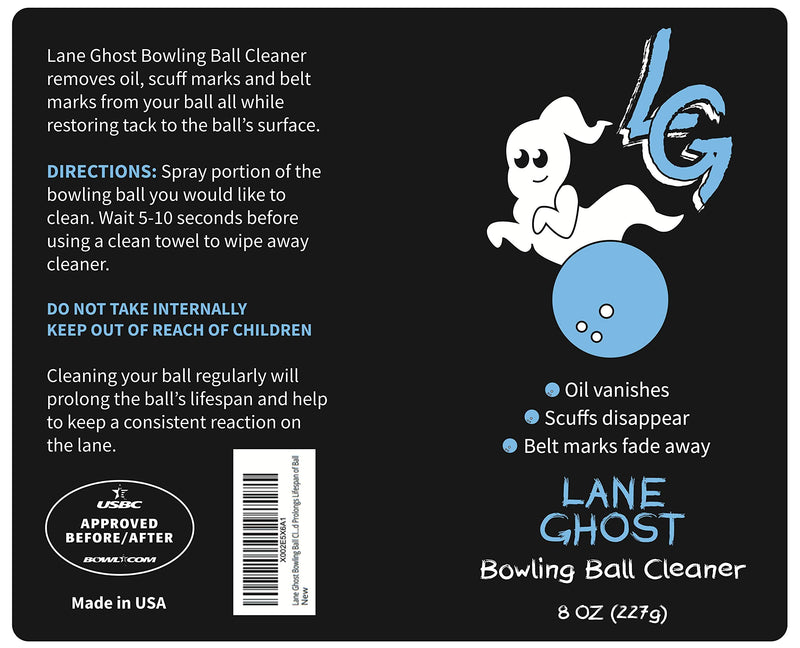 Lane Ghost Bowling Ball Cleaner Spray Kit - 2 Pack - USBC Approved - Oil, Scuff, and Belt Mark Cleaner - Restores Tack and Prolongs Lifespan of Ball - BeesActive Australia