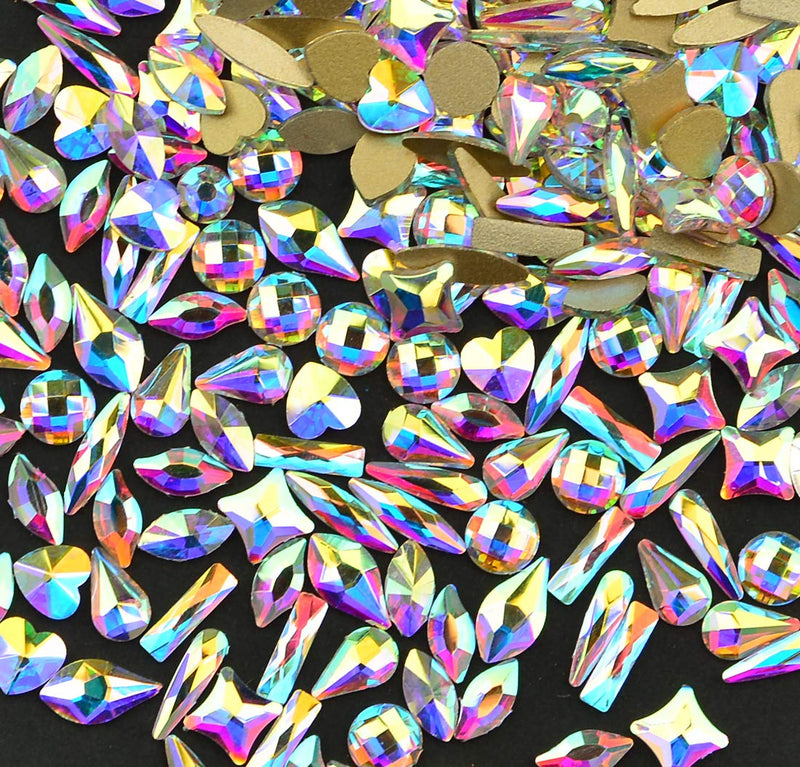 Massive Beads Mixed Flat Back Crystal Rhinestones Gems for 3D Nail Art Phone DIY (10Shapes, MIX SHAPE 2) 10-Shapes - BeesActive Australia