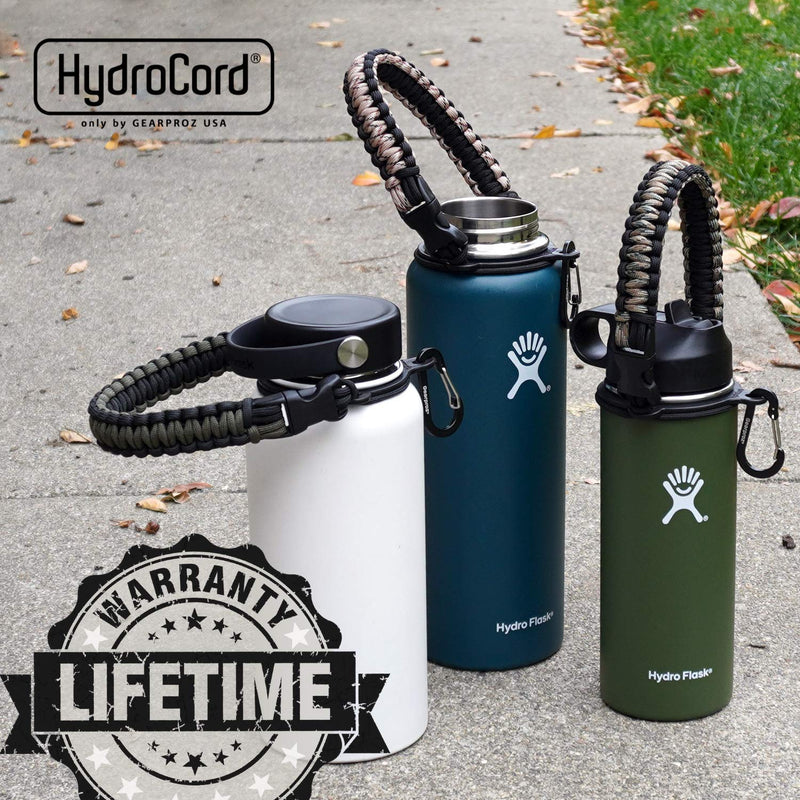 Gearproz Paracord Handle for Hydro Flask - America's No. 1 Paracord Survival Strap Carrier for Hydroflask Wide Mouth Water Bottles (12 to 64 oz) Army Green/Black - BeesActive Australia
