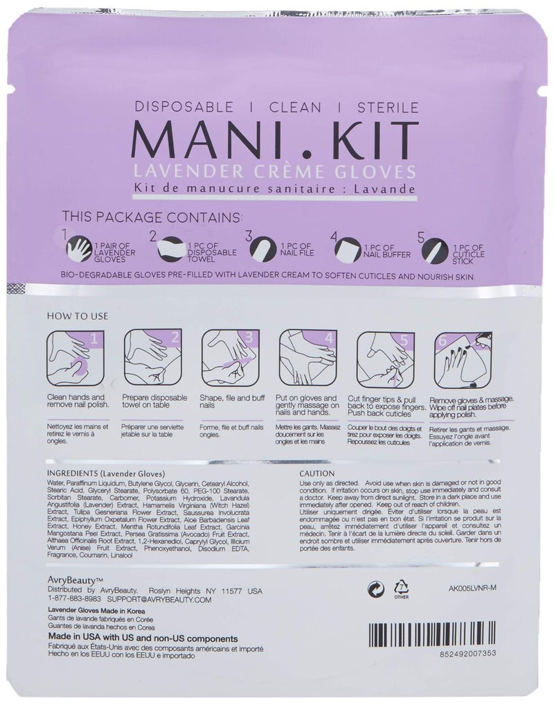 AvryBeauty All-In-One Mani Kit with Lavender Gloves, 1 ct. - BeesActive Australia