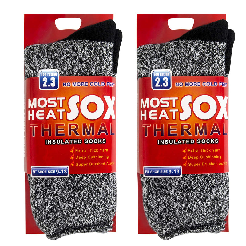 Thermal Socks for Men, Thick Warm Cold Weather Heated Socks for Winter P-concrete Grey (2 Pairs) - BeesActive Australia