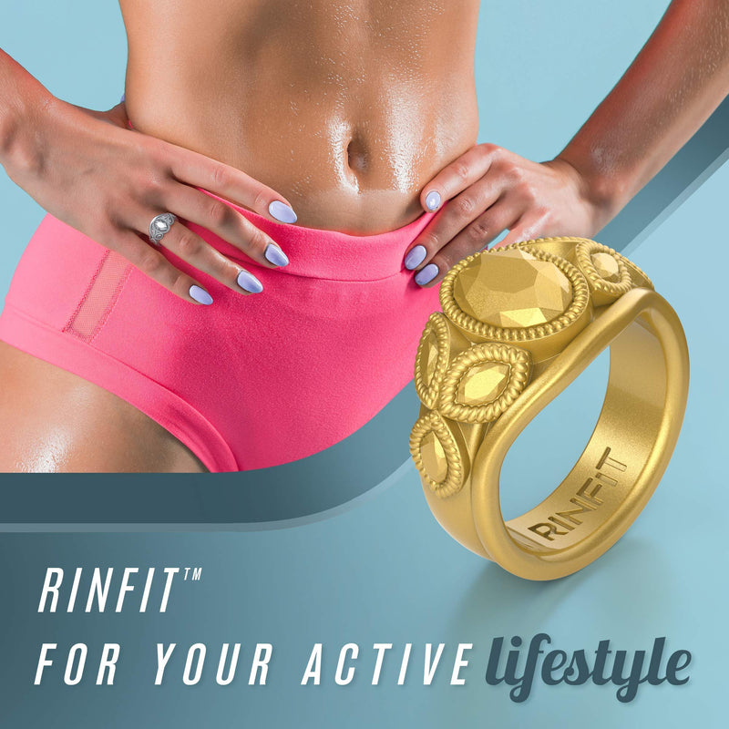 Rinfit Silicone Rings for Women - Oval Diamond Collection. Unique Women's Rubber Engagement Bands. Lifetime Coverage. U.S. Patent Pending Black 4 - BeesActive Australia
