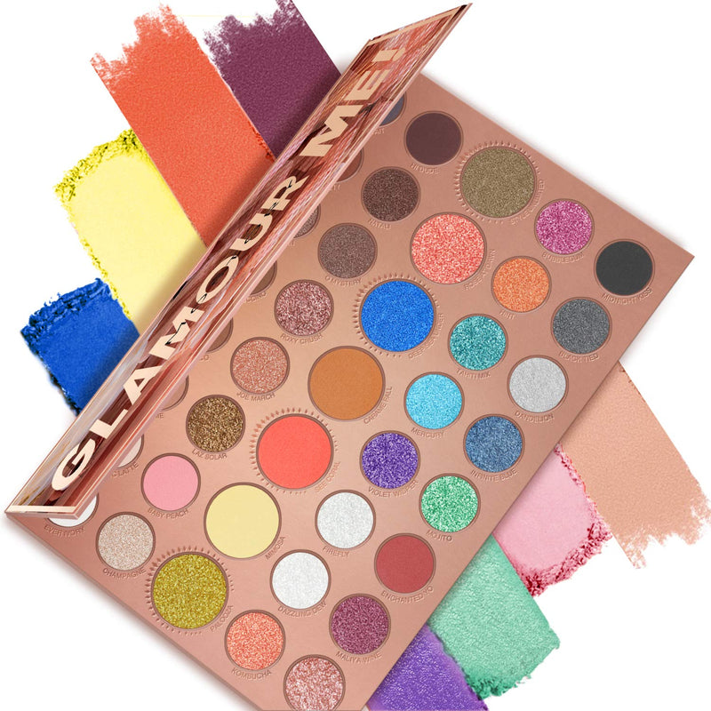 MOSTORY Glamour Me Eyeshadow Palette - 39 Shades Makeup Palette Highly Pigmented Matte Eye Shadow Pallet Nude Shimmer Matallic Easy to Blend Sweatproof Waterproof Makeup Set (Glamour Me) - BeesActive Australia