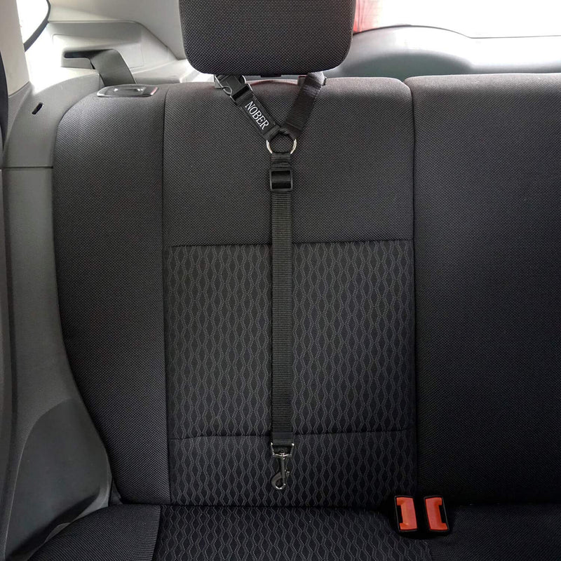 NOBER Pet Dog Cat Seat Belts, Car Headrest Restraint Adjustable Safety Leads 1 Pack Black - BeesActive Australia