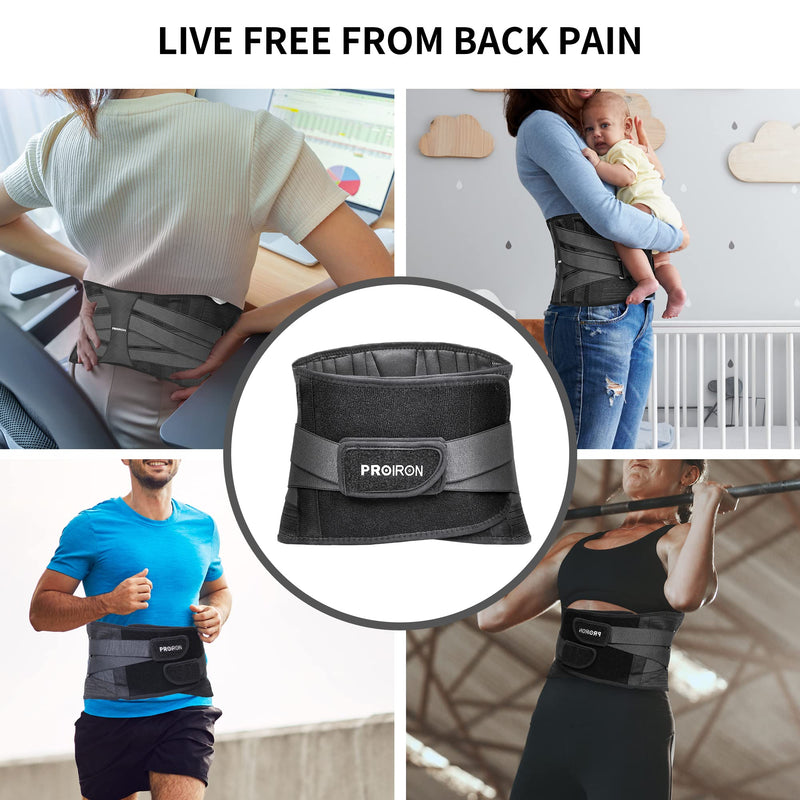 PROIRON Lower Back Support Belt for Men and Women - Lumbar Support Brace for Pain Relief, Sciatica, Scoliosis, Hernated Disc - Adjustable and Breathable (2 Sizes M/L - Waist 70cm to 115cm) L (Waist Size: 35" - 45") - BeesActive Australia