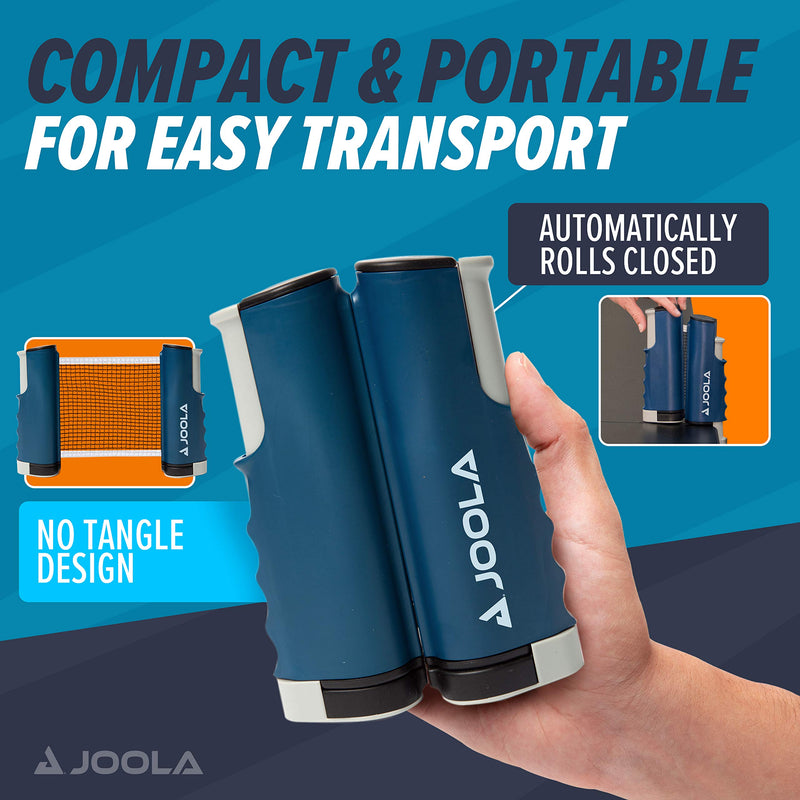 JOOLA Retractable Portable Table Tennis Net and Post Set (Adjustable Length) - Play Ping Pong Anywhere, blue, small - BeesActive Australia