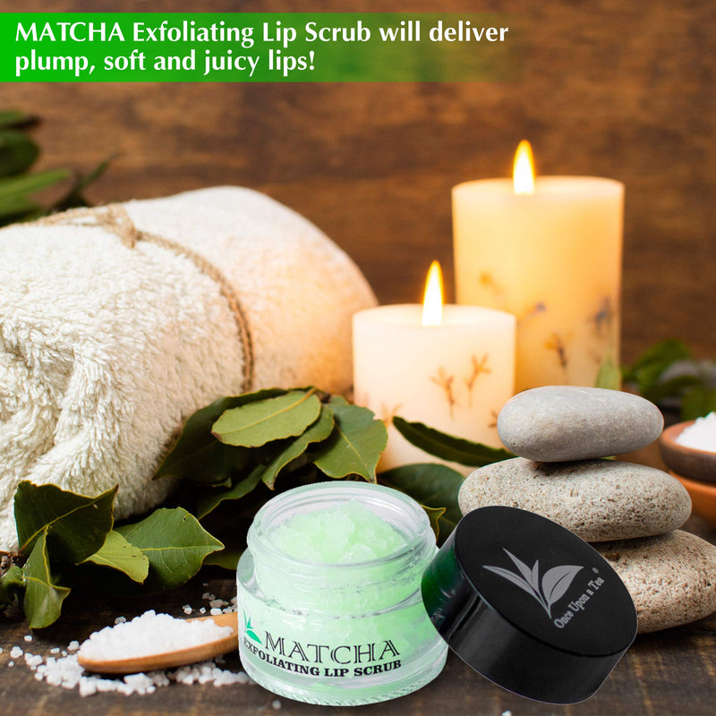 Exfoliating Green Tea Matcha Sugar Lip Scrub, Hydrating Treatment for Dry, Chapped & Cracked Lips, Best Peeling Solution For Plump, Younger Looking Lips, Lip Polish - BeesActive Australia