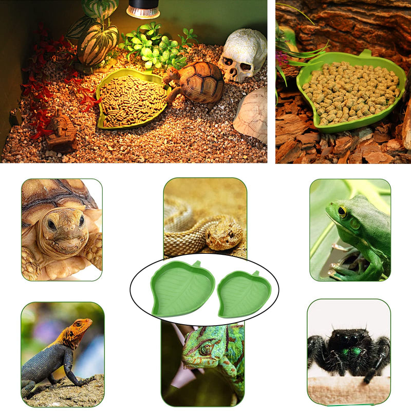 3pcs Tortoise Food Dish with Ramp and Basking Platform Leaf Tortoise Water Food Bowls Reptile Water Dish Turtle Reptile Pool for Amphibians Gray Imitation Granite - BeesActive Australia