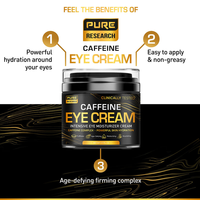 Caffeine Eye Cream For Anti Aging, Dark Circles, Bags, Puffiness. Great Under Eye Skin + Face Tightening, Eye Lift Treatment For Men & Women 1.7oz - BeesActive Australia