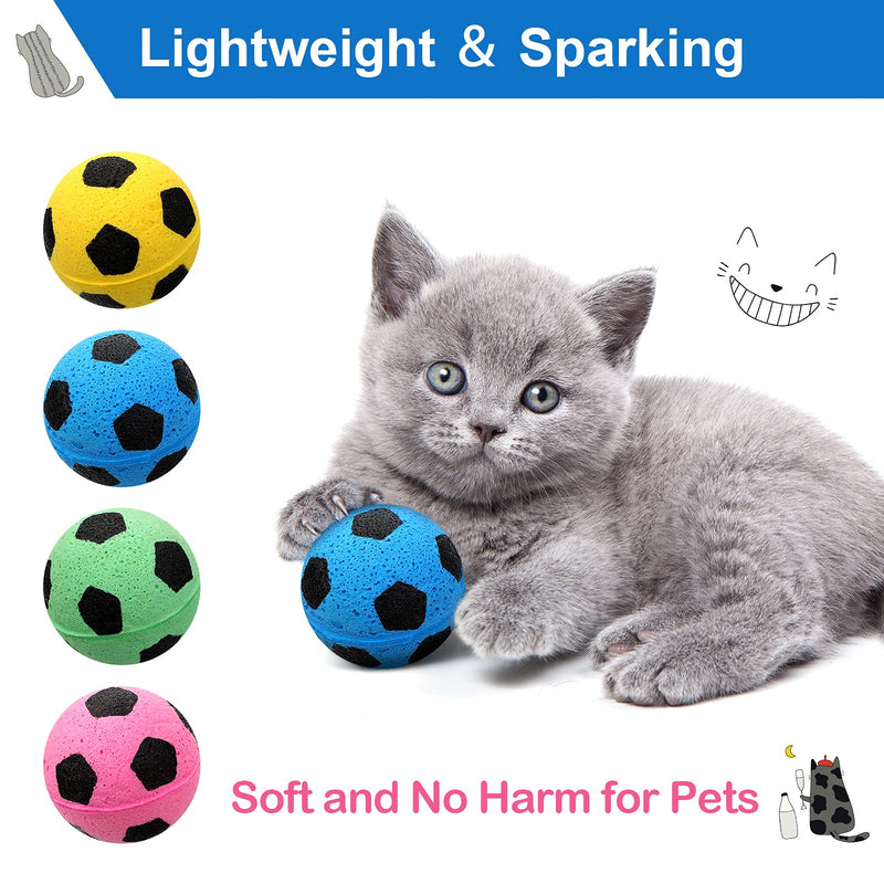 32 Pieces Foam Sponge Football Cat Toy Interactive Cat Soccer Toy Pet Sports Ball for Cat Kitten - BeesActive Australia