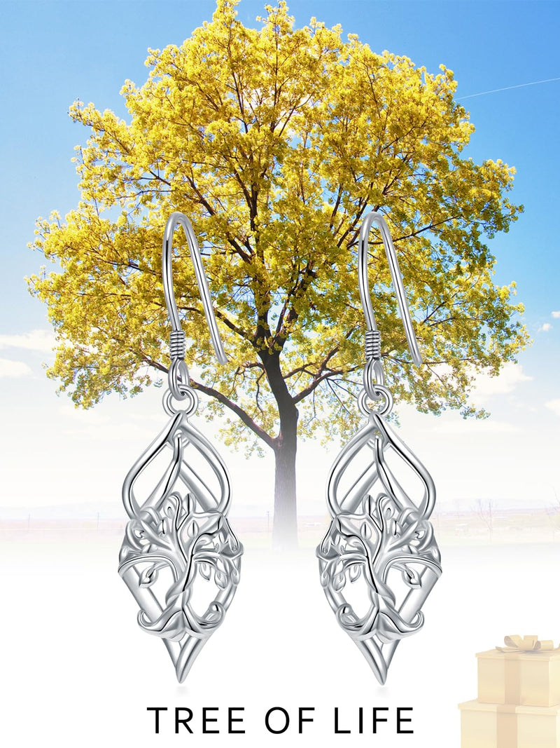 WINNICACA Tree of Life Earrings Sterling Silver Tree of Life Leverback Dangle Earring Tree of Life Jewelry Gifts for Women Girls Birthday Style 3 - BeesActive Australia