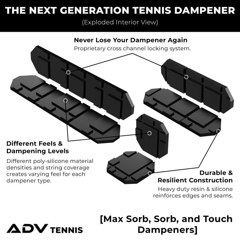 [AUSTRALIA] - ADV Tennis Vibration Dampener - Set of 3 - Ultimate Shock Absorbers for Racket and Strings - Premium Quality, Durable, and 100% Reliable - Poly-Silicone Material Technology Midnight | Variety 3-Pack 