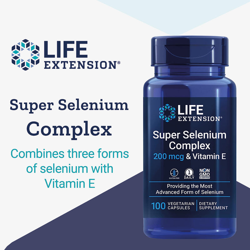 Life Extension, Selenium Complex & Vitamin E, 100 Vegan Capsules, Laboratory-Tested, Gluten-Free, Vegetarian, SOYA-Free, Non-GMO - BeesActive Australia