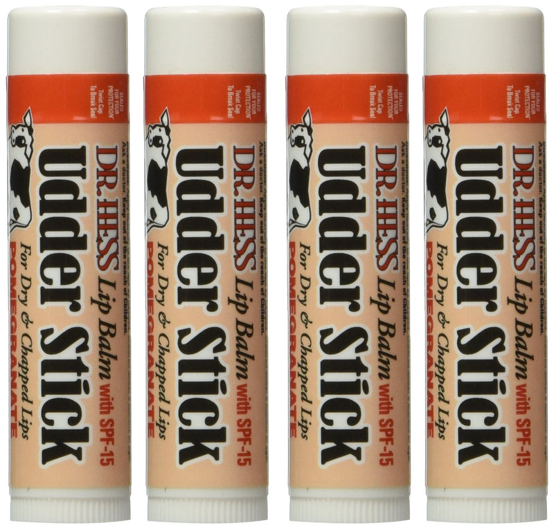 Dr Hess Udder Stick Lip Balm, Pomegranate, 4 Count 0.15 Ounce (Pack of 4) - BeesActive Australia