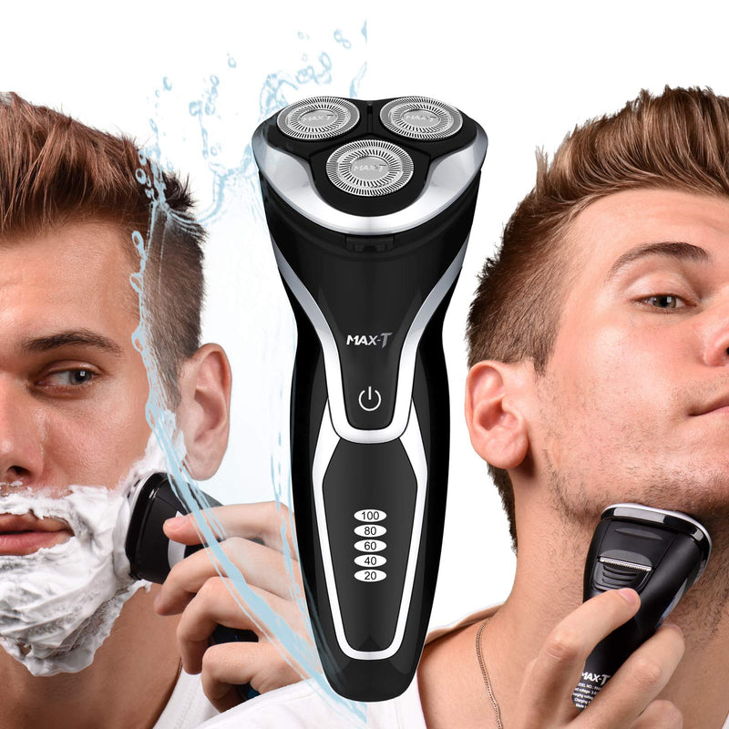 Electric Shaver for Men by MAX-T Series 3D ProSkin Rechargeable Wet Dry Electric Razor, Washable, Skin Protection, Cordless, Black - BeesActive Australia
