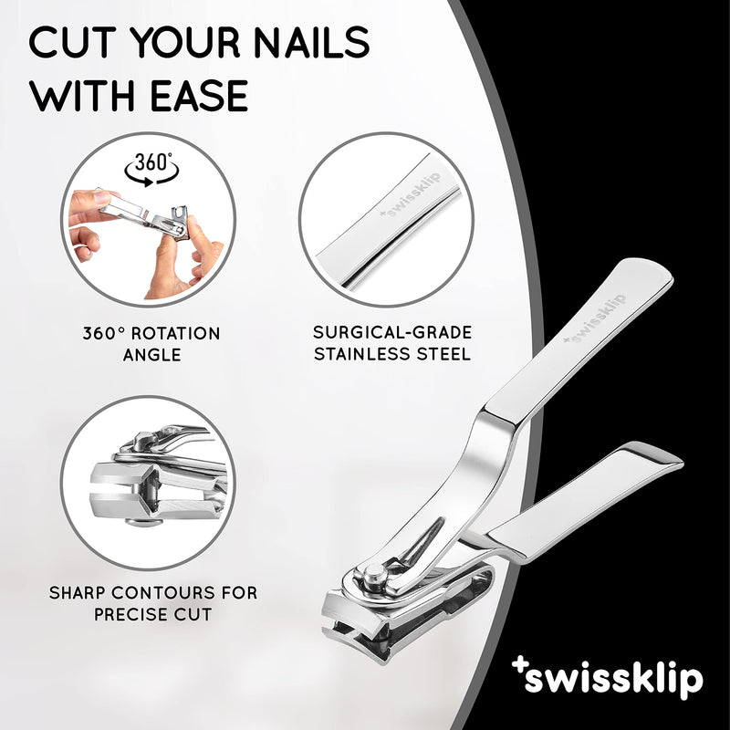 Swissklip Nail Clippers for Men I Well Suited as Finger Nail Clippers Adult I Also Can be Used as Fingernail Clippers for Women I Swissklip Nail Clipprs Rate Among The Best Nail Clippers (1 Pack) 1 Pack - BeesActive Australia