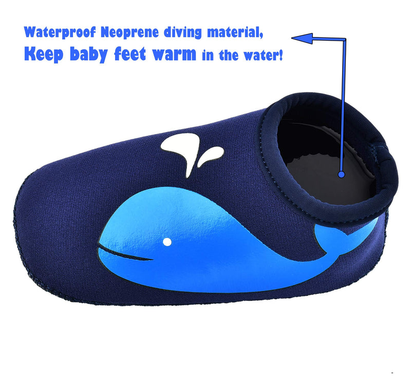 [AUSTRALIA] - SUIEK Baby Infant Boys Girls Swim Water Shoes for Pool Beach Sand M (Sole length 5.3 inches, 12-24 Months) Dark Blue 