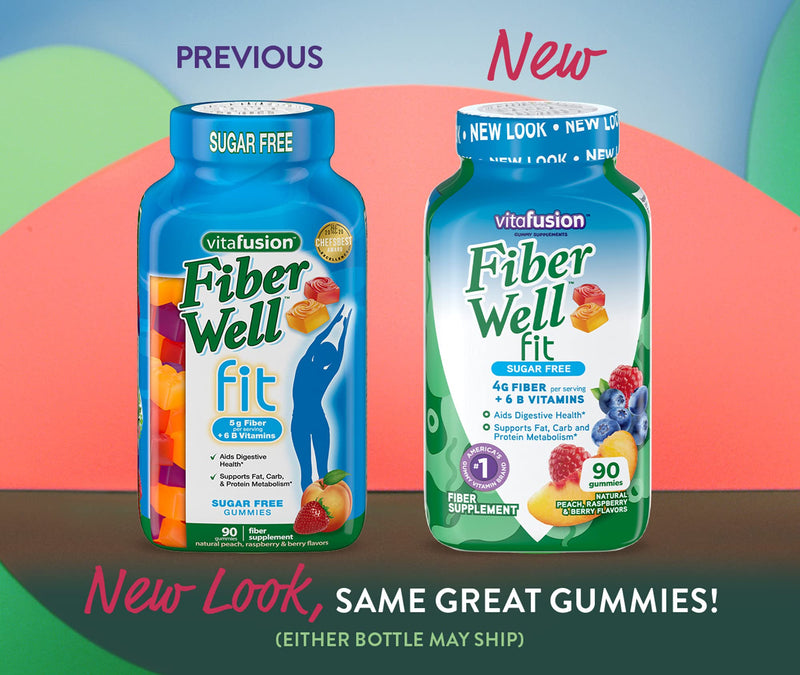 Vitafusion Fiber Well Fit Gummies Supplement, 90 Count (Packaging May Vary) - BeesActive Australia