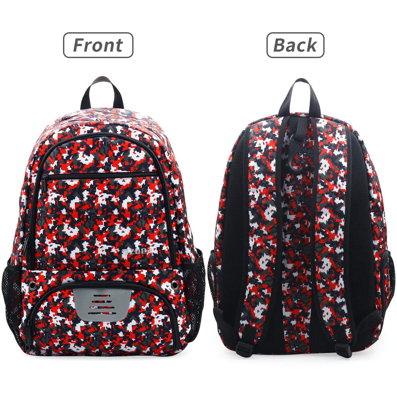 ZOEA Soccer Bag - Backpack for Soccer, Basketball & Football & Volleyball with Shoe & Ball Compartment for Youth and Adults Camouflage Red - BeesActive Australia