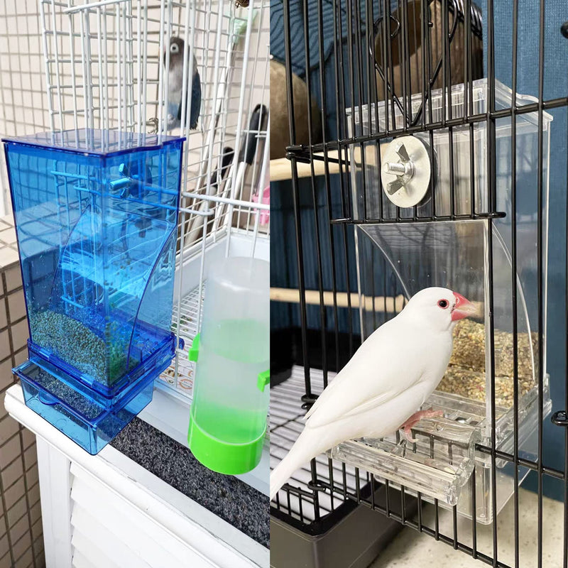 Parrot Automatic Feeder No Mess Bird Feeder Food Container Feeding Station Foraging Cage Accessories Acrylic Suitable for Parrot Cockatoo Canary Love Bird Transparent - BeesActive Australia