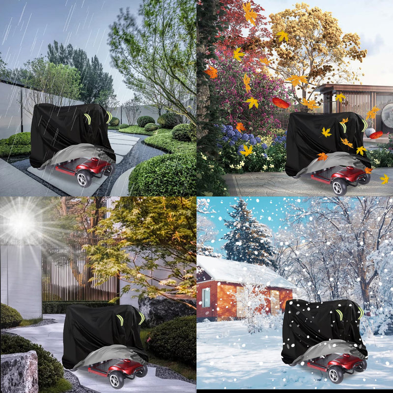 MaxAwe 140x 66x 91cm Mobility Scooter Cover Waterproof Heavy Duty, 420D Wheelchair Scooter Storage Protective Cover Outdoor, Disability Scooter with Elastic Band Protect from Snow Rain Sun Dust, 1 Stk 140 - BeesActive Australia