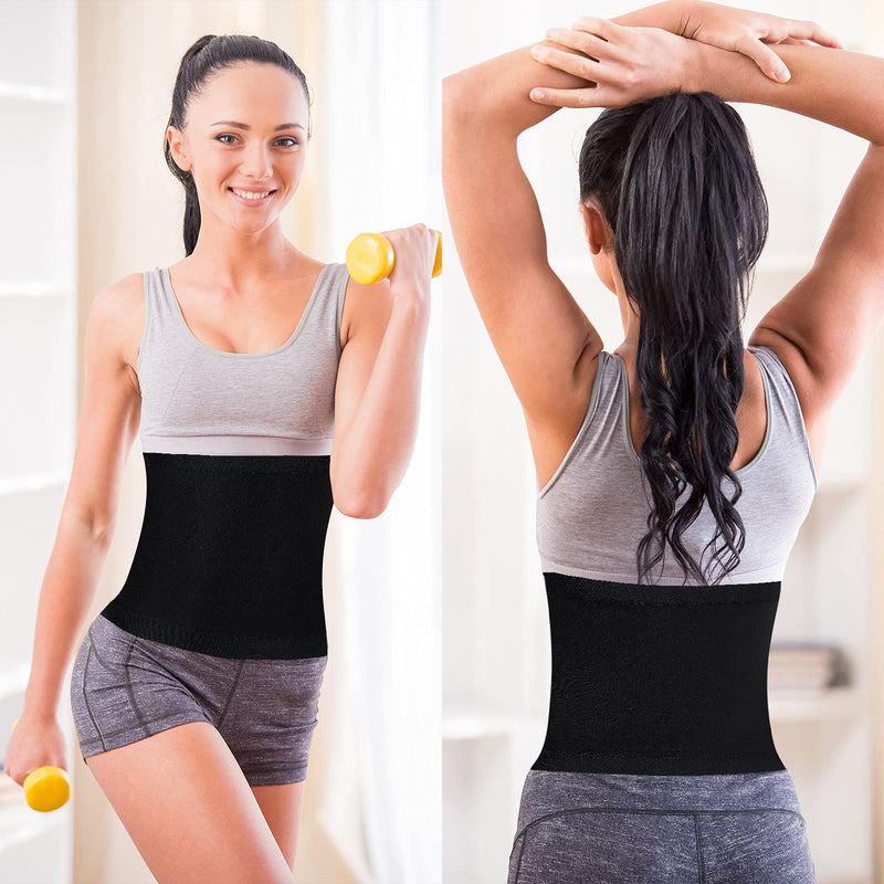 Waist Trimmer Sweat Waist Trainer Wrap Stomach Wraps for Women Bodybuilding Silver Inner Small - BeesActive Australia