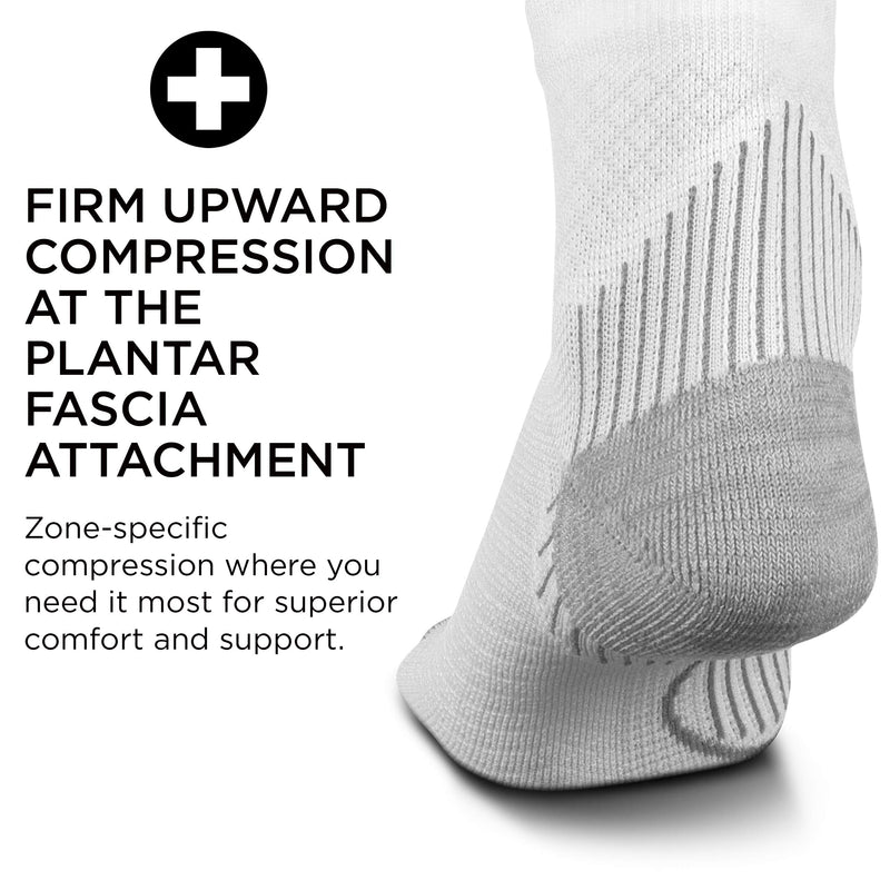 [AUSTRALIA] - Feetures Plantar Fasciitis Cushion Quarter Sock Medium White 