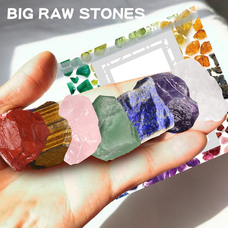 Healing Crystal for Beginners 7 Chakra Crystal Set,23 Pcs Healing Crystal Wiccan Reiki Gift,4 Types of Gemstones,Hexagonal Tumbled Stone,Natural Gemstones,Raw Stones,Crystal Gravel with Instruction Healing Crystal(23pcs) - BeesActive Australia