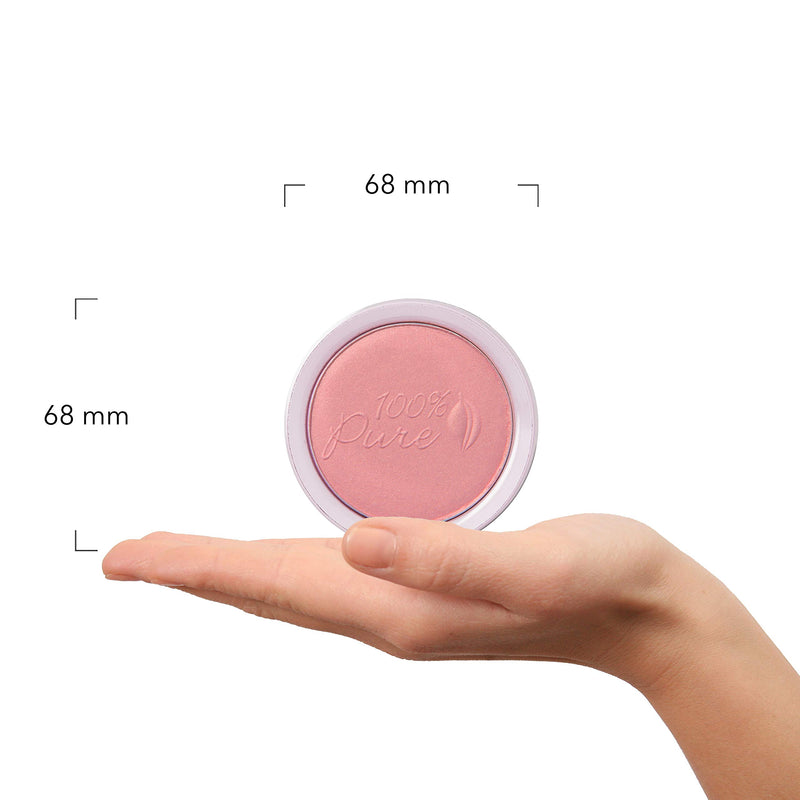 100% PURE Powder Blush (Fruit Pigmented), Chiffon, Soft Shimmery Finish, Nourishes Skin w/Rosehip Oil, Cocoa Butter, Natural Makeup (Soft Pink) - 1.81 oz 0.32 Ounce - BeesActive Australia