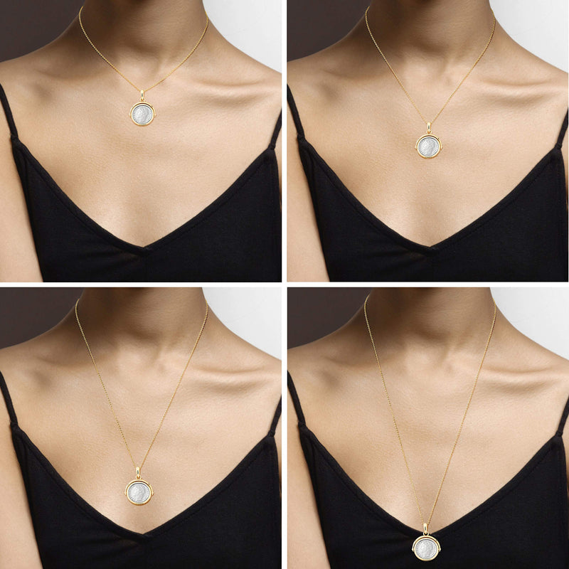 Miabella 18K Gold Over Sterling Silver Italian Genuine Reversible Flip 100 Lira Coin Pendant Necklace with 14-24 Inch Adjustable Chain, Gold Medallion Necklace Made in Italy - BeesActive Australia