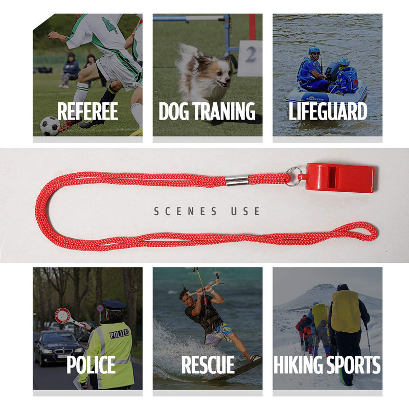XXINMOH Whistle with Lanyard for Coaches, Referees, Training, Outdoor Camping Accessories,Dog Whistle, Emergency Survival.Sporting Goods Whistle That Children can Also use (3pcs) Red Black - BeesActive Australia