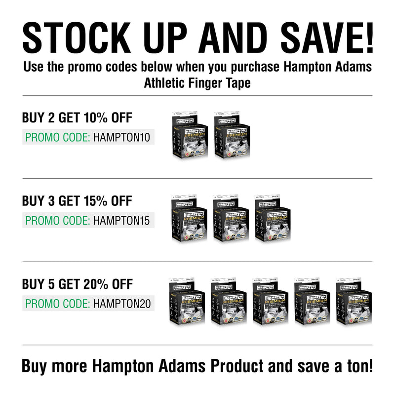 (8 Pack) White Finger Tape - Athletic Tape | 0.3” x 45 Feet - for Rock Climbing, BJJ Jiu Jitsu, Grappling, MMA, Crossfit and Martial Arts by Hampton Adams - BeesActive Australia
