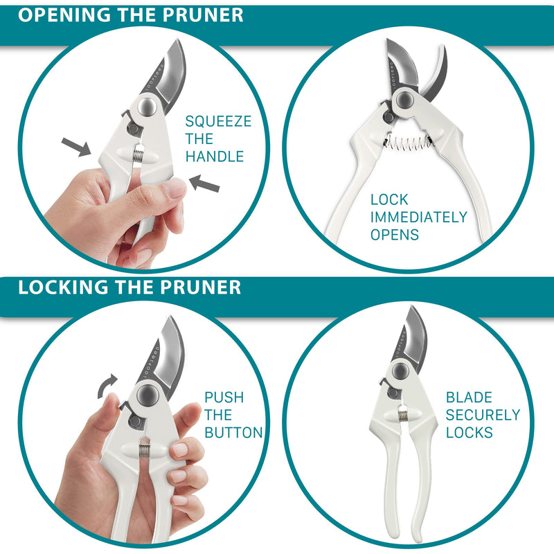 LOOPSEED Bypass Pruning Shears Heavy Duty Hand Pruner Garden Trimming Scissors Plant Clippers Tree Trimmers Branch Cutters Modern Garden Tools - BeesActive Australia