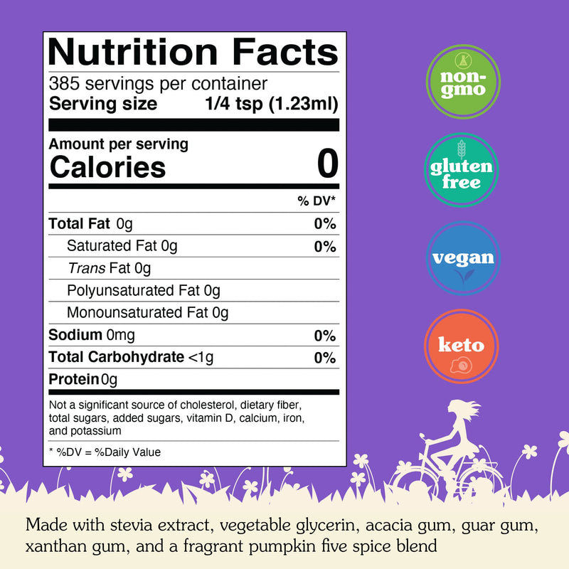 NuNaturals Stevia Syrup, Sugar-Free Sweetener, Plant-Based Sugar Substitute, Zero Calorie, Pumpkin Spice, 16 oz - BeesActive Australia