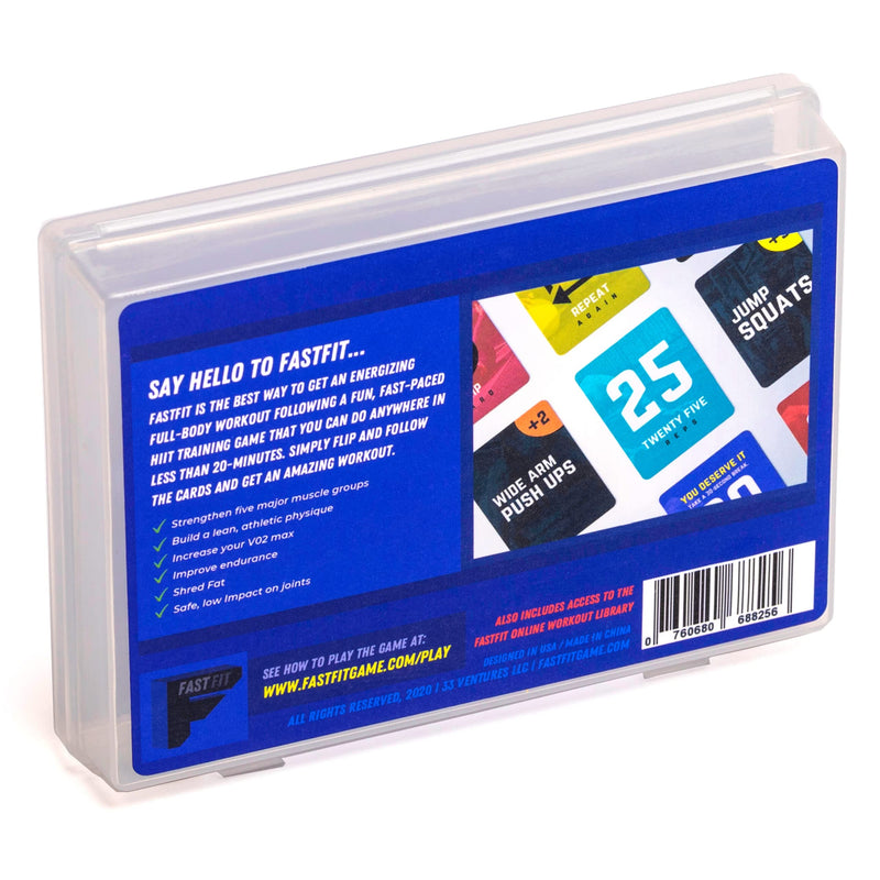 FastFit HIIT Training Base Game - Home Exercise Essential Workout Cards - Exercise Cards Deck with 60 Different Body Weight Exercises - Perfect for Circuit Training - Fitness Trainers for Women & Men - BeesActive Australia
