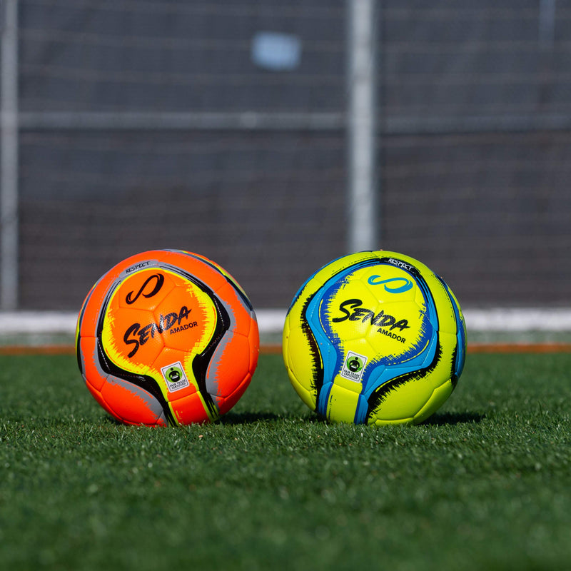 Senda Amador Training Soccer Ball, Fair Trade Certified White/Yellow Size 4 - BeesActive Australia