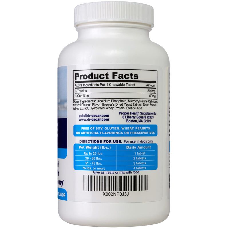 Taurine Supplement for Dogs, Meets RDA of 500 mg per 25lbs Weight Unlike Most Competitors, 120ct, Vet Endorsed for Enlarged Heart (DCM), Congestive Heart Failure (CHF) Taurine Deficiency, Heart Murmur - BeesActive Australia