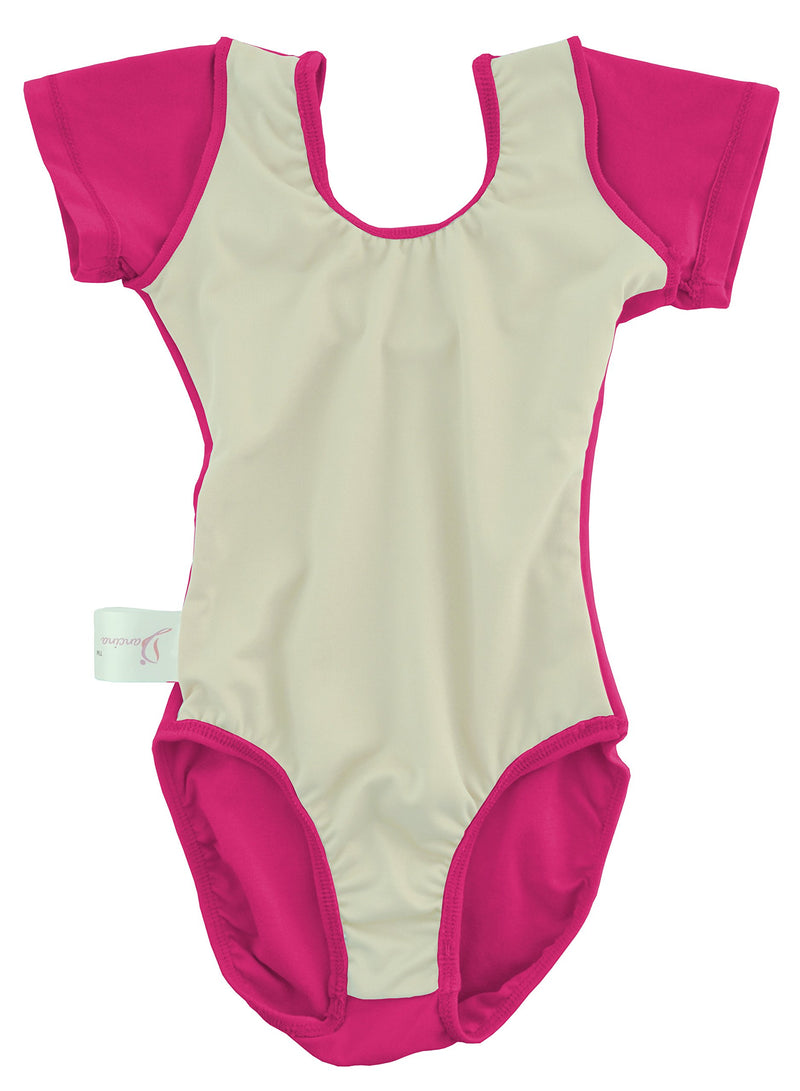 [AUSTRALIA] - Dancina Toddler Short Sleeve Leotard for Girls 5 Hot Pink 