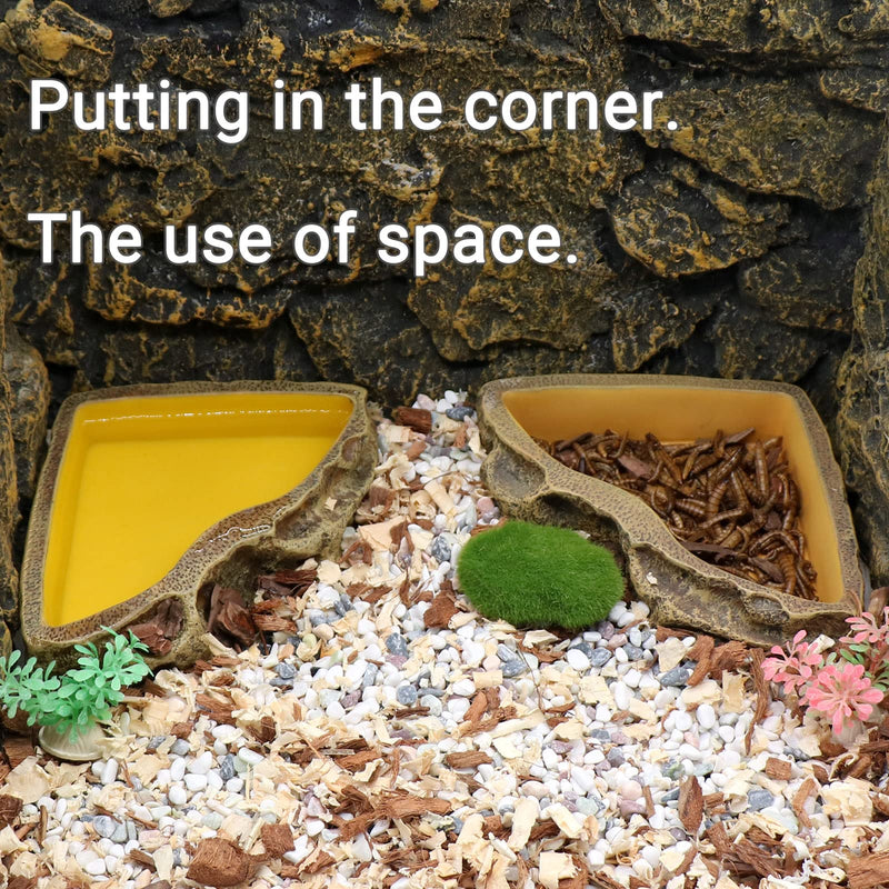 Reptile Feeder Resin Bowl Amphibian Reptile Bowl for Reptile Lizard Gecko Bearded Dragon Turtle - BeesActive Australia