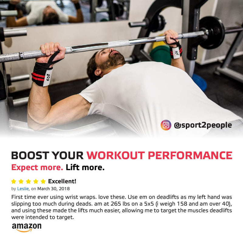 Weightlifting Wrist Support - Deadlift Straps for Weight Lifting, Bodybuilding, Powerlifting, and Strength Training, Crossfit 18" Wrist wraps - BeesActive Australia