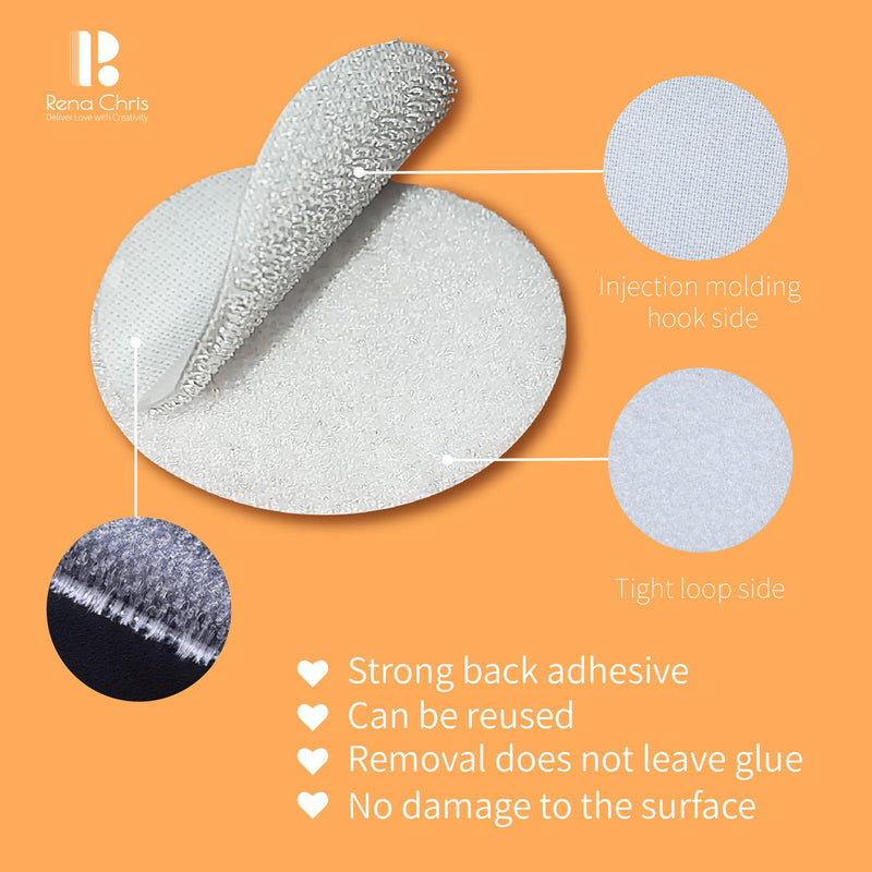 Self Adhesive Dots, Strong Adhesive 1500pcs(750Pairs) 0.39" Diameter Sticky Back Coins Nylon Coins, Hook & Loop Dots with Waterproof Sticky Glue Coins Tapes, Very Suitable for Classroom, Office, Home 0.39"-1500 White - BeesActive Australia