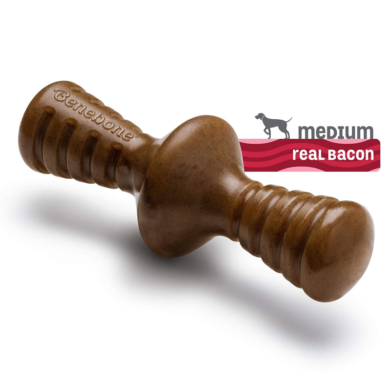 Benebone Zaggler Rolling Dog Chew Toy for Aggressive Chewers, Real Flavors, Made in USA REAL Bacon Medium - BeesActive Australia